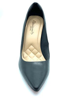 Scarpin preto couro comfort premium salto fino